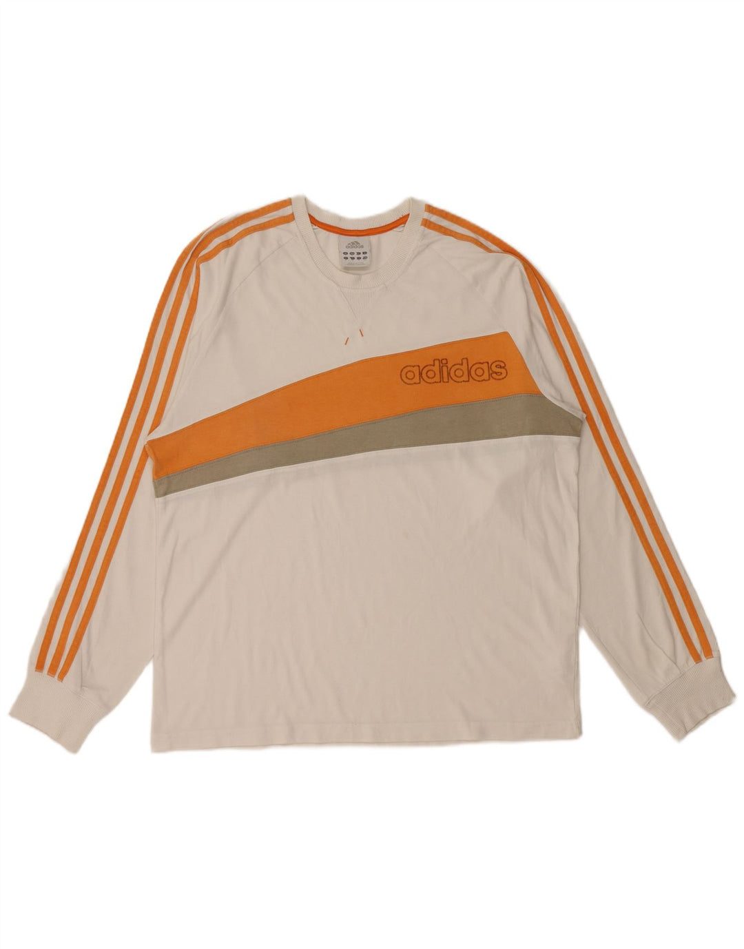 ADIDAS Hombre Sudadera Gráfica Jumper Medium Off White Colorblock Algodón