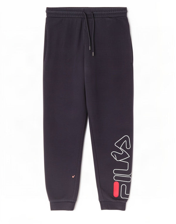 Fila Hombre Pantalones De Chándal Gráfico Joggers Small Azul Marino Algodón