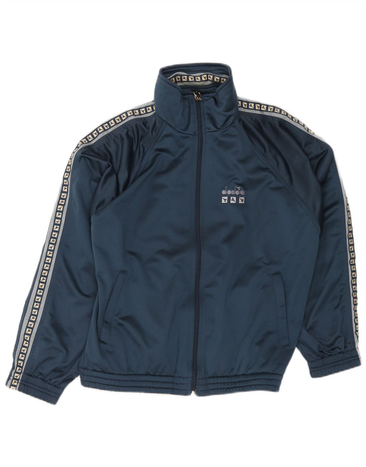 Diadora Mens Graphic Chándal Top Chaqueta ES 38 Azul Medio Poliéster