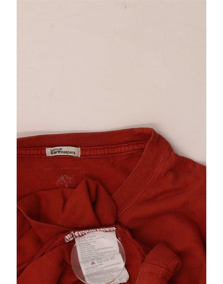 Timberland Hombre Earthkeepers Graphic Top Manga Larga Algodón Rojo Mediano