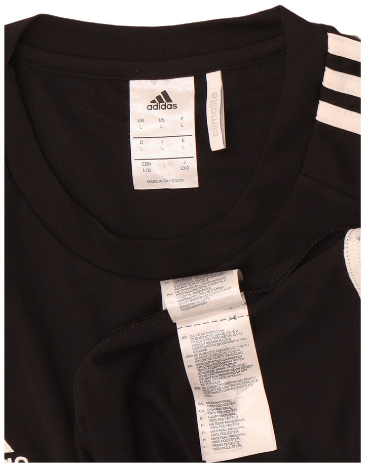 Adidas Hombre Climalite Camiseta Top Grande Negro Colorblock Poliéster