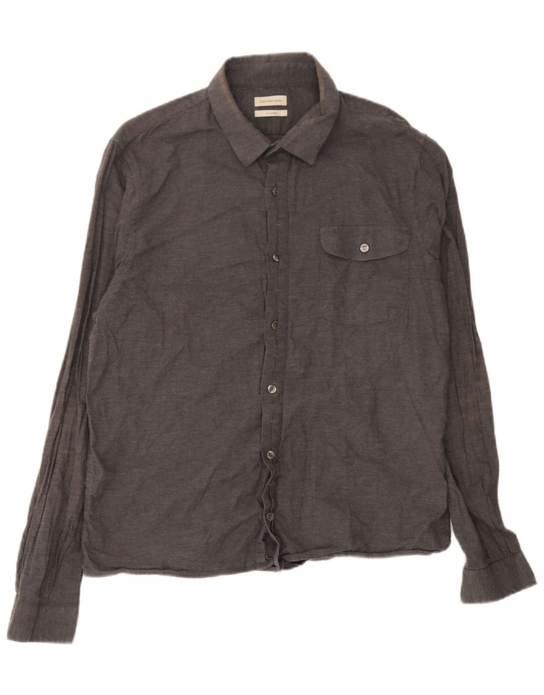 Calvin Klein Jeans Camisa Hombre XL Gris Algodón