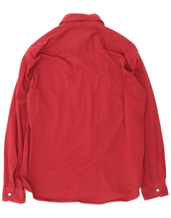 CARRERA Camisa Vaquera Hombre XL Algodón Burdeos