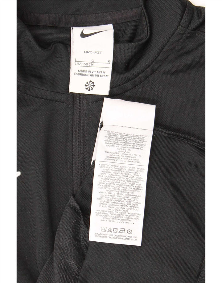 Nike Boys Dri Fit Chándal Top Chaqueta 12-13 años Grande Negro Poliéster