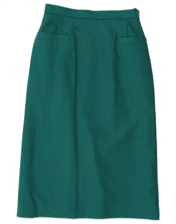 Windsmoor Falda midi para mujer UK 12 Medium W27 Lana verde