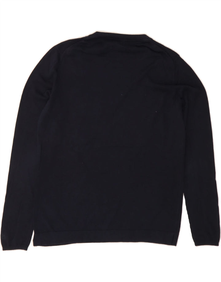 MASSIMO DUTTI Womens Crew Neck Jumper Sweater UK 12 Medium Navy Blue Vintage Massimo Dutti and Second-Hand Massimo Dutti from Messina Hembry 