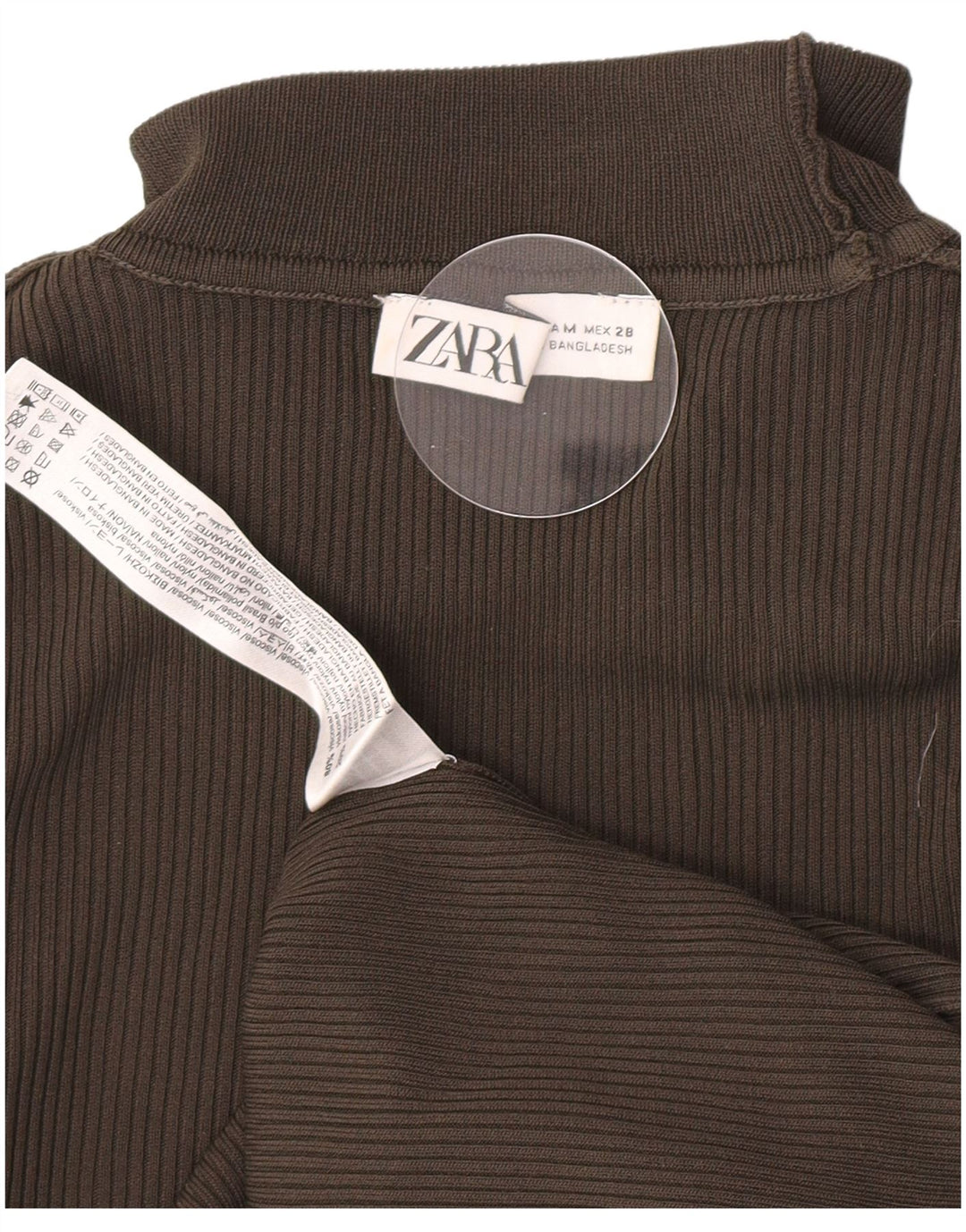 Zara - Jersey con cuello vuelto para mujer, talla 40, viscosa gris medio