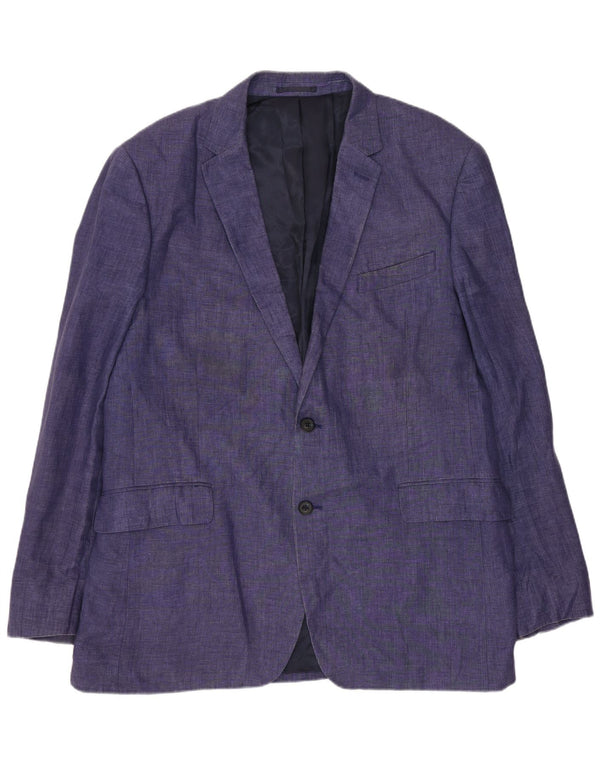 John Lewis Mens Regular Fit 2 Button Blazer Jacket UK 44 2XL Navy Blue