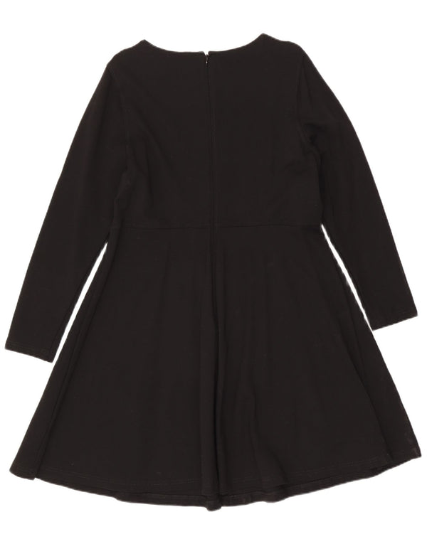 Marks & Spencer Vestido acampanado de manga larga para mujer UK 40 XL Viscosa negra