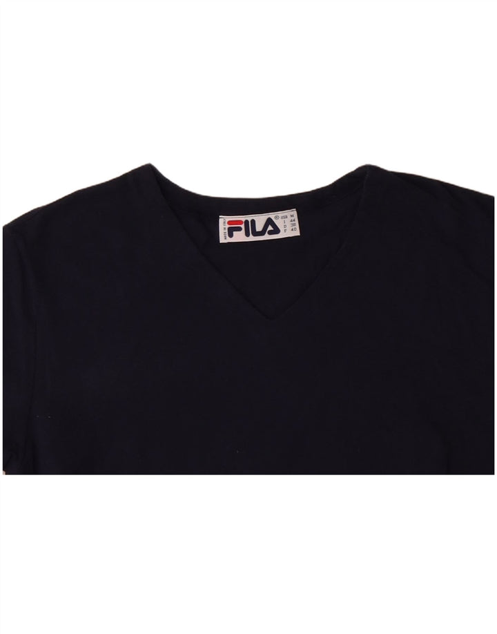 Camiseta FILA Mujer Top IT 44 Medium Azul Marino Algodón