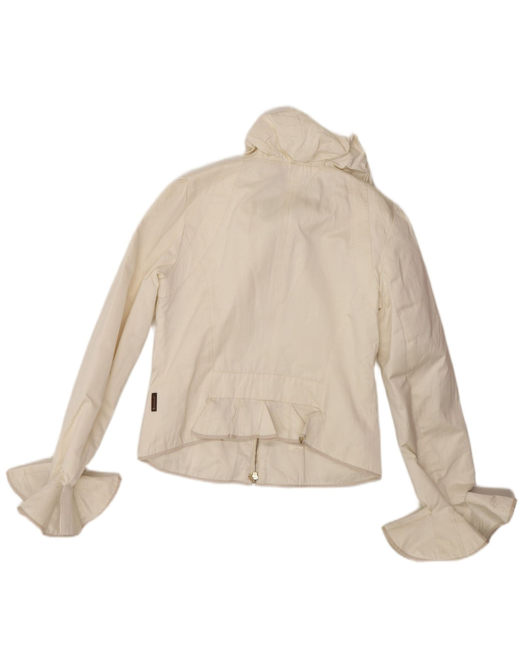 MONCLER Chaqueta bomber corta para mujer Talla 2 Mediana Off White Poliéster