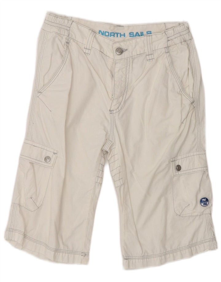 North Sails Pantalones cortos tipo cargo para niños 11-12 años W26 Algodón blanco