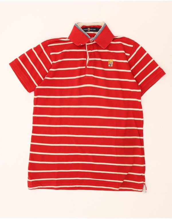 Marina Militare Polo Hombre Algodón Rayas Rojo Mediano