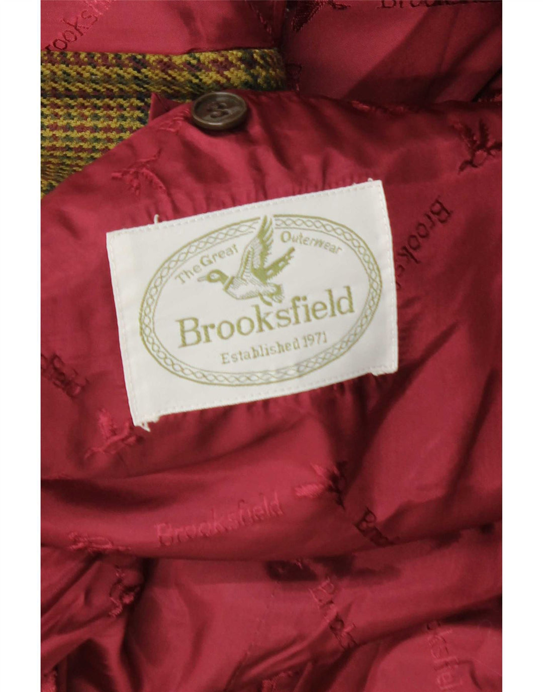 Brooksfield Chaqueta tipo blazer de 2 botones para hombre UK 40 Large Khaki Check