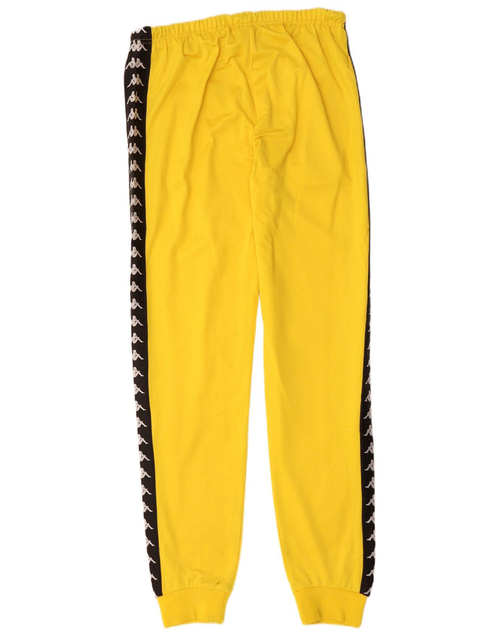 KAPPA Hombre Pantalones De Chándal Gráfico Joggers XL Amarillo Colorblock