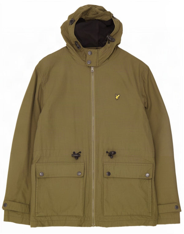 Lyle & Scott Chaqueta utilitaria con capucha para hombre UK 40 Large Khaki Cotton