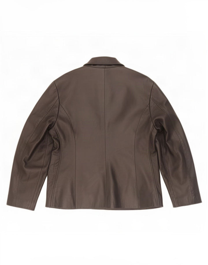 Vintage mujer chaqueta de cuero Reino Unido 14 grande negro