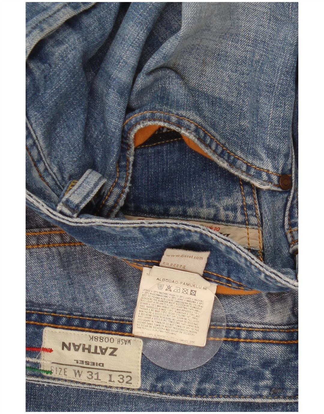Diesel Hombre Zathan Vaqueros Bootcut W31 L30 Algodón Azul