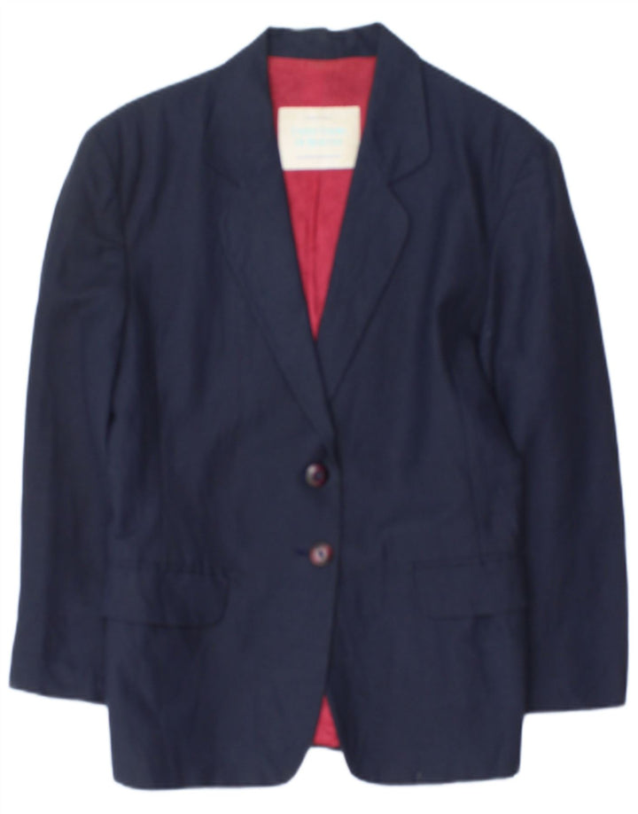 Benetton Blazer De 2 Botones IT 42 Medium Lino Azul Marino
