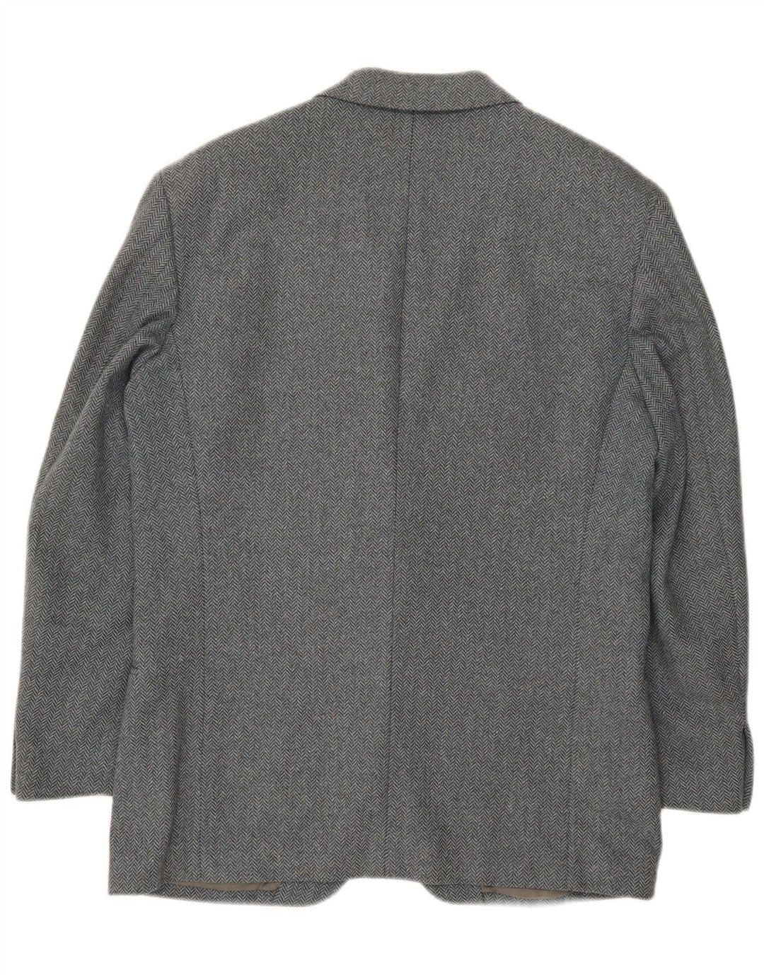 Valentino Chaqueta tipo blazer de 2 botones para hombre IT 50 Large Grey Herringbone Wool