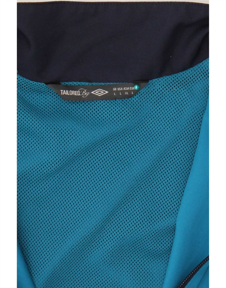Umbro Chaqueta de chándal para hombre con bloques de color azul grande