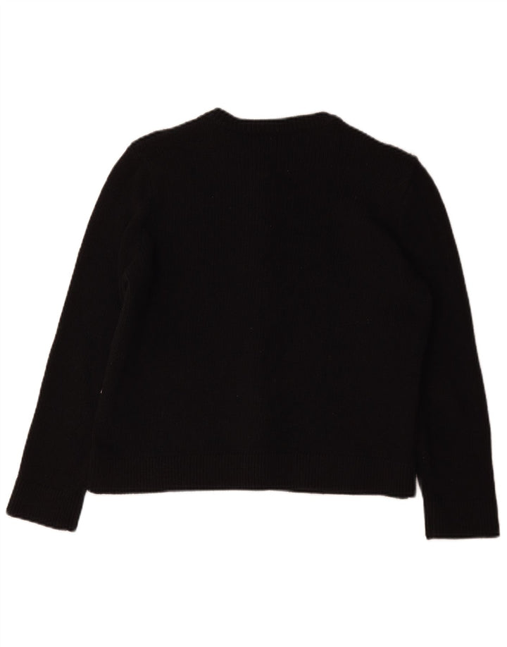Zara Mujer Cárdigan Suéter UK 44 Medio Negro Poliéster