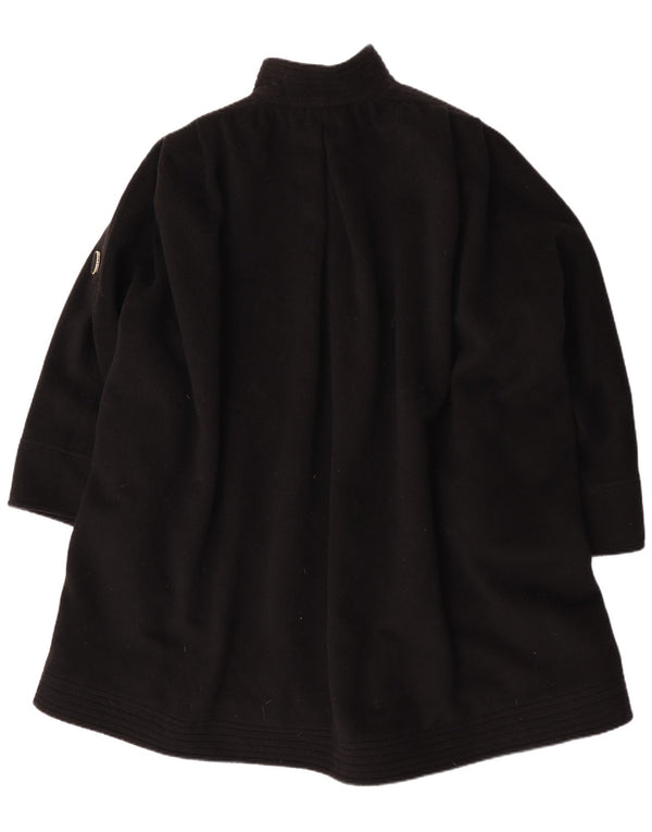 Vintage mujer abrigo de gran tamaño Reino Unido 18 XL lana de alpaca negra