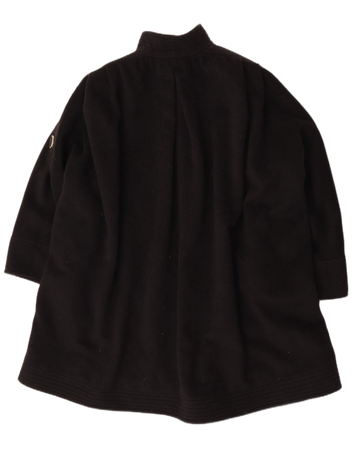 Vintage mujer abrigo de gran tamaño Reino Unido 18 XL lana de alpaca negra