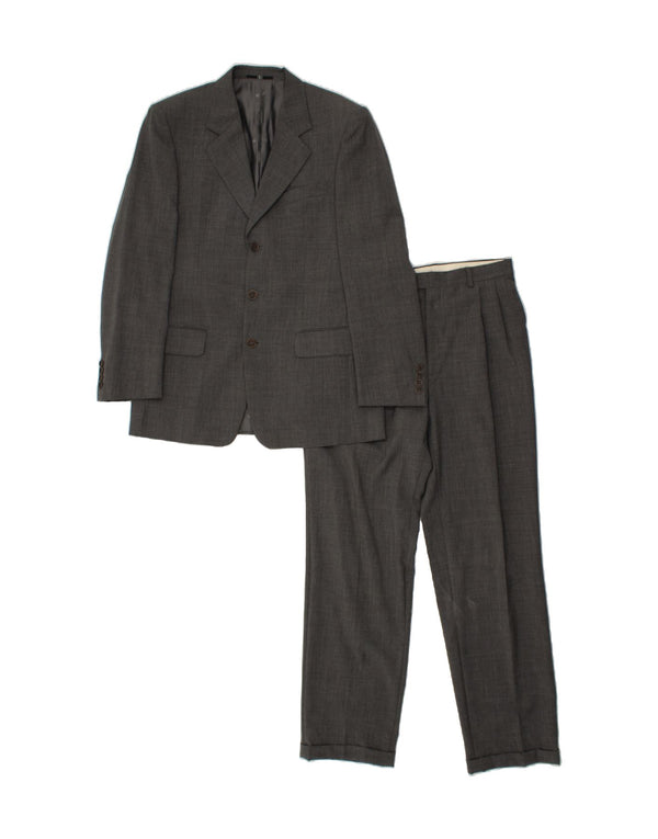 VALENTINO Conjunto de 2 piezas de 3 botones para hombre IT 48 Medium W38 L32 Lana virgen gris