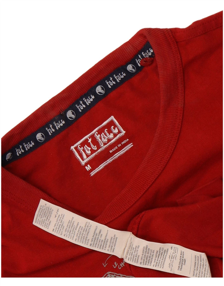 Camiseta gráfica para hombre Fat Face Top de algodón rojo mediano