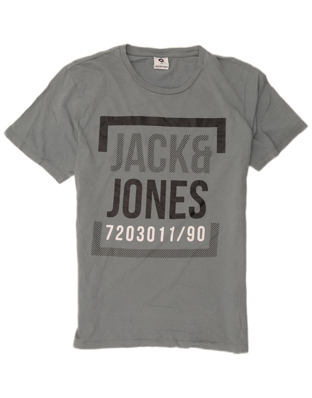 Jack & Jones - Camiseta gráfica para hombre, talla grande, algodón gris