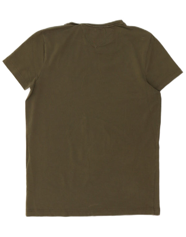 Tommy Hilfiger Camiseta Slim Fit para Hombre Top Small Khaki Cotton
