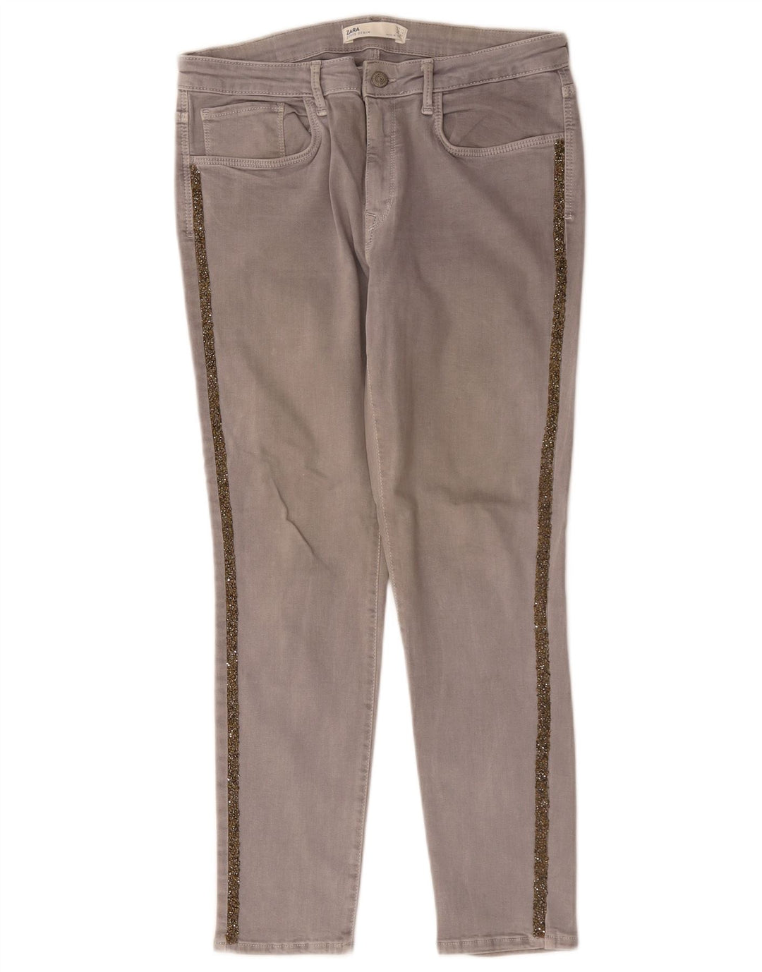 Zara Vaqueros Slim Mujer EU 44 XL W34 L27 Gris