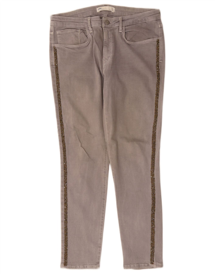 Zara Vaqueros Slim Mujer EU 44 XL W34 L27 Gris