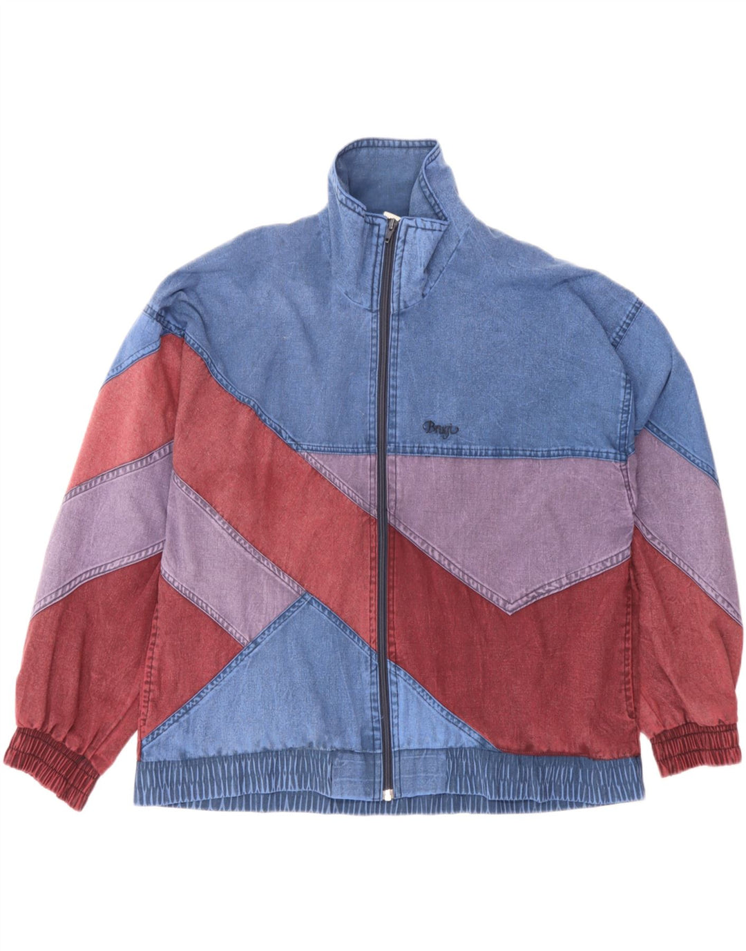 Brugi Chaqueta vaquera extragrande para mujer UK 40 Small Azul Colorblock Poliéster
