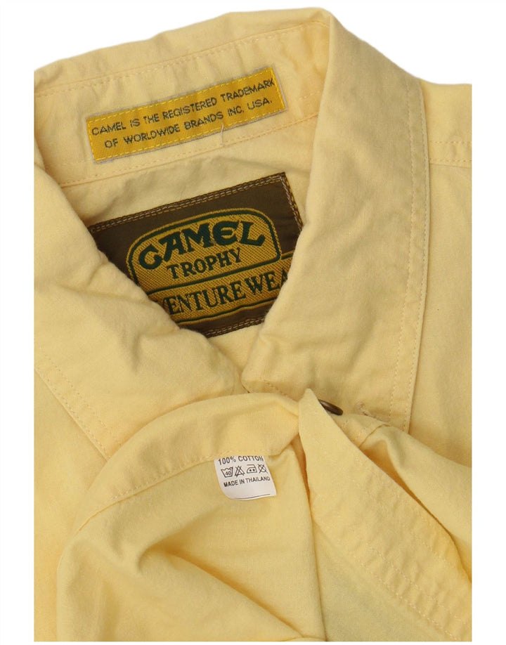 CAMEL ACTIVE Camisa Manga Corta Hombre Algodón Amarillo Medio