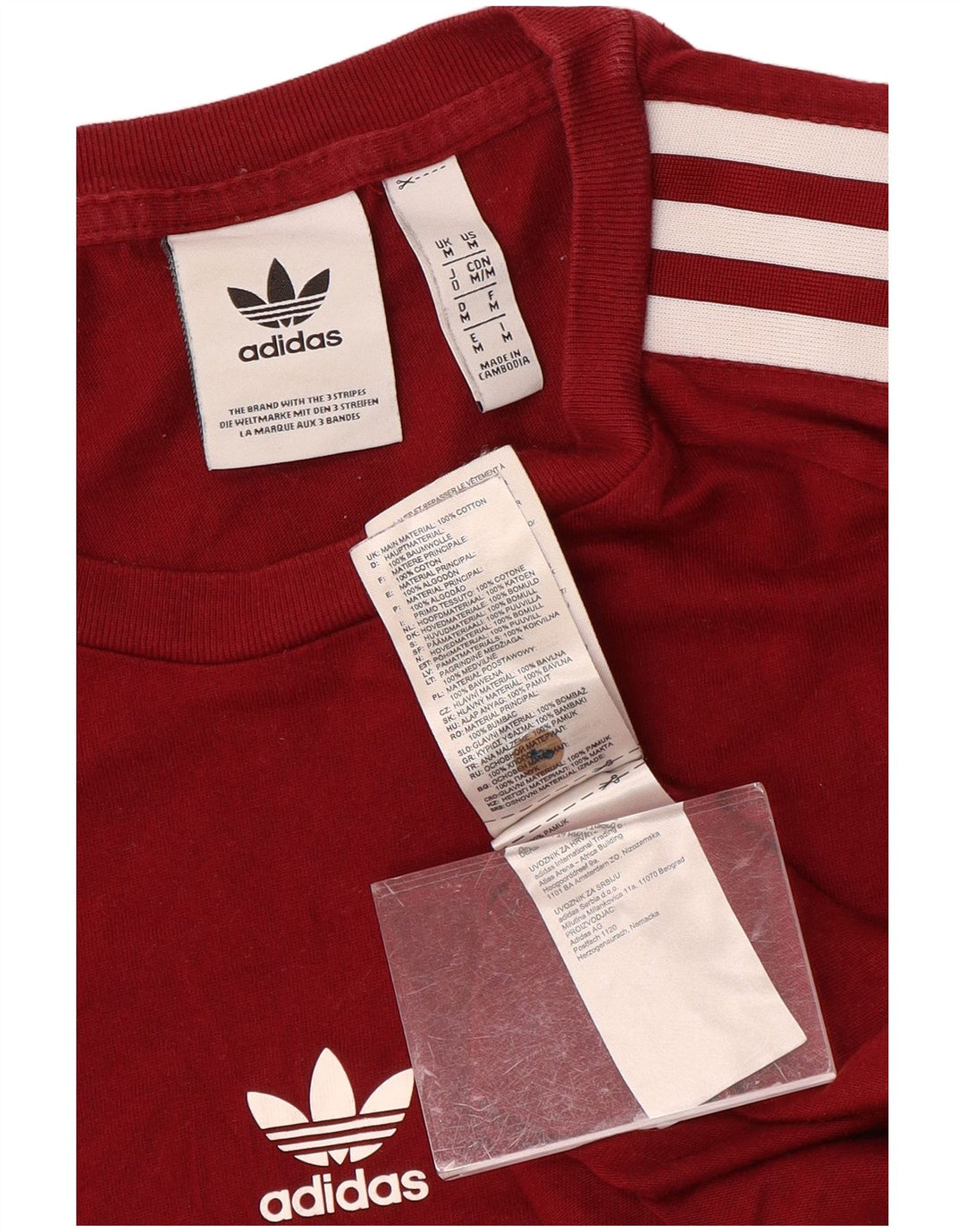 Adidas - Camiseta gráfica para hombre, parte superior de algodón burdeos mediano