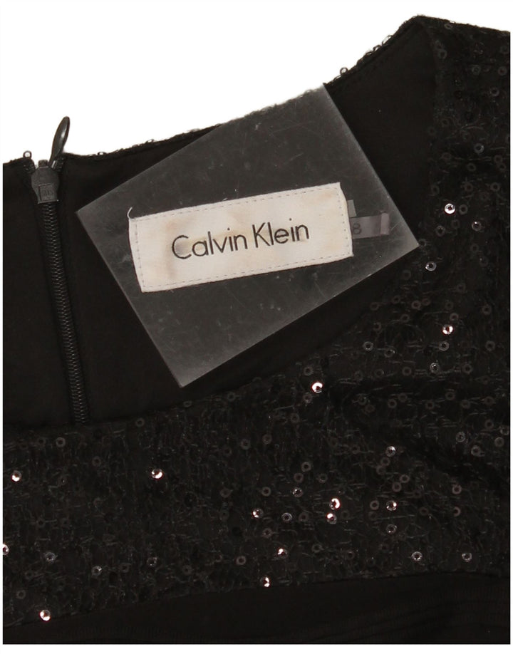 CALVIN KLEIN Vestido sin mangas para mujer US 8 Mediano Negro