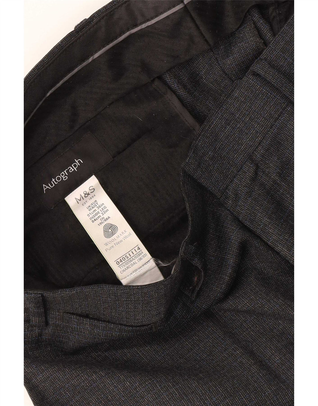 Marks & Spencer Pantalones de traje rectos Autograph para hombre W36 L33 Lana gris