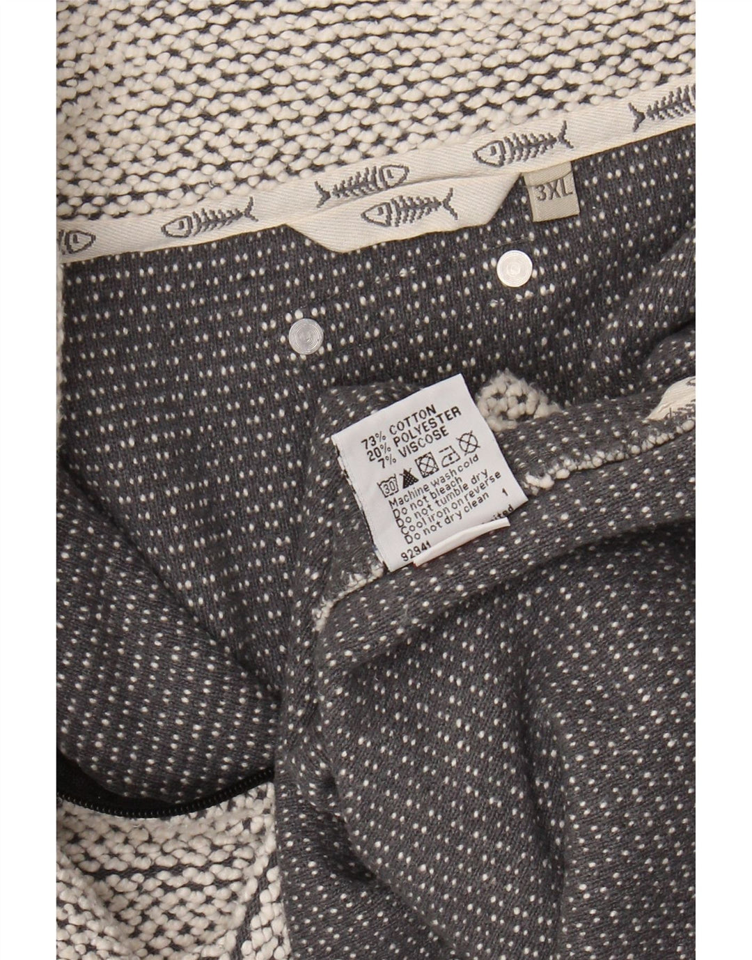 WEIRD FISH Sudadera con cuello y cremallera para hombre, talla 3XL, algodón gris