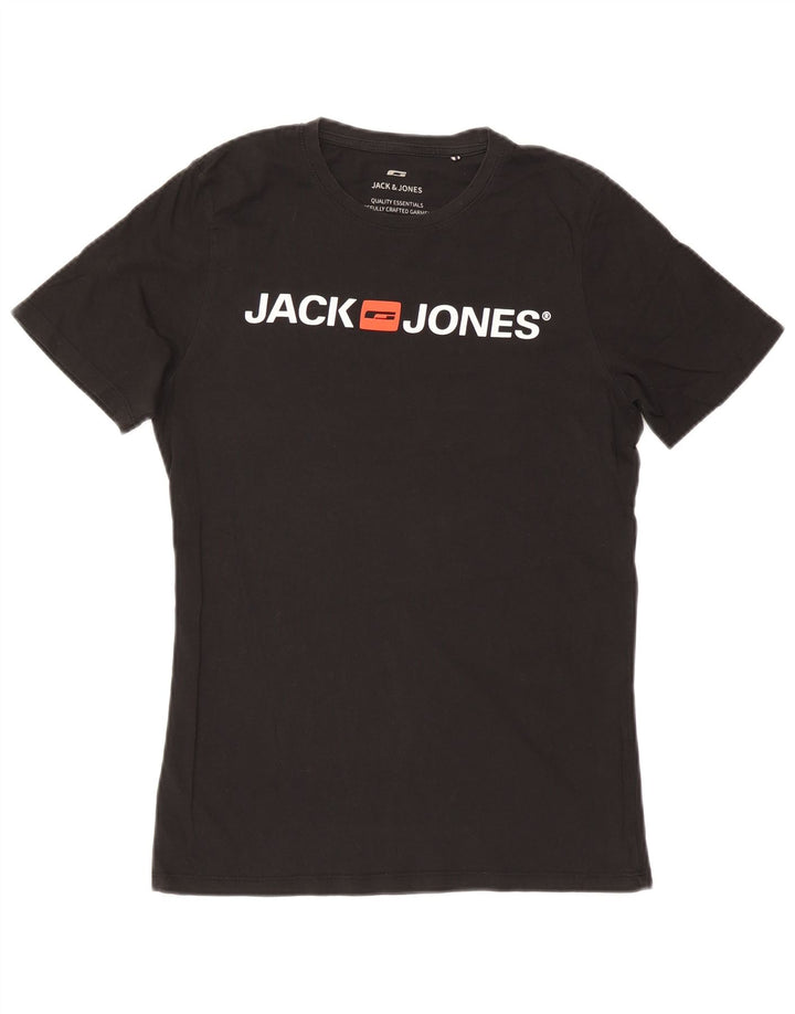 Jack & Jones Hombre Camiseta Gráfica Top Medium Black