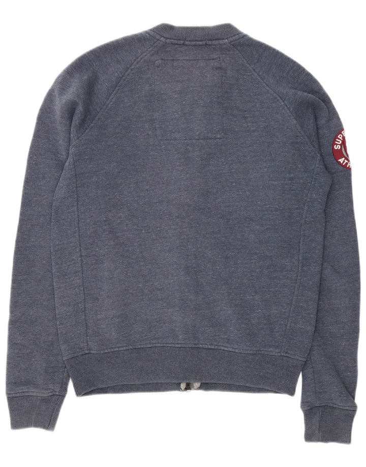 Superdry Chaqueta superior de chándal con gráfico gráfico de algodón moteado en azul marino mediano