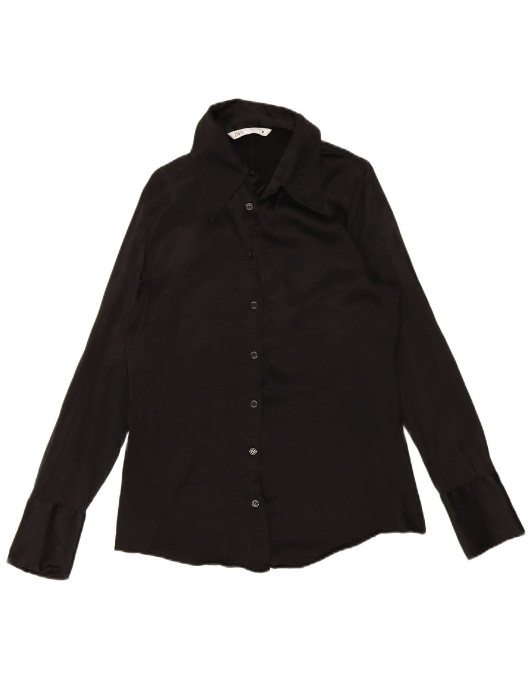 Zara Mujer Blusa Camisa UK 44 Grande Negro