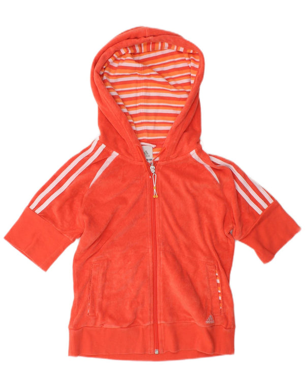 Adidas Mujer Crop Manga Corta Chándal Top Chaqueta UK 10 Small Naranja