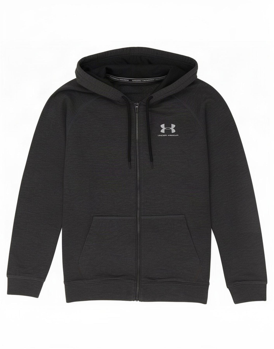 Under Armour Sudadera con capucha y cremallera para hombre de algodón gris medio