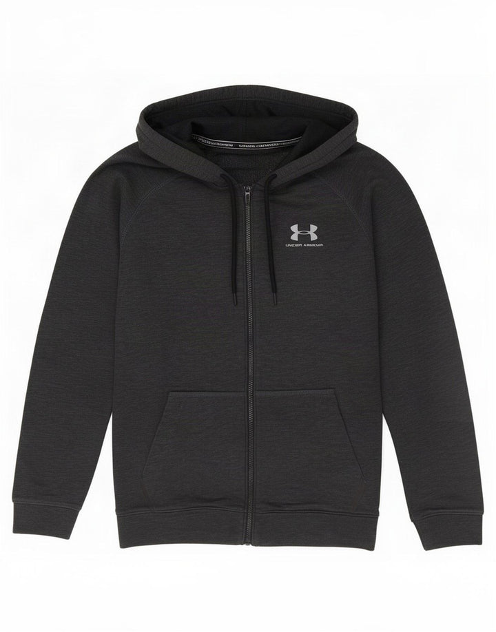 Under Armour Sudadera con capucha y cremallera para hombre de algodón gris medio