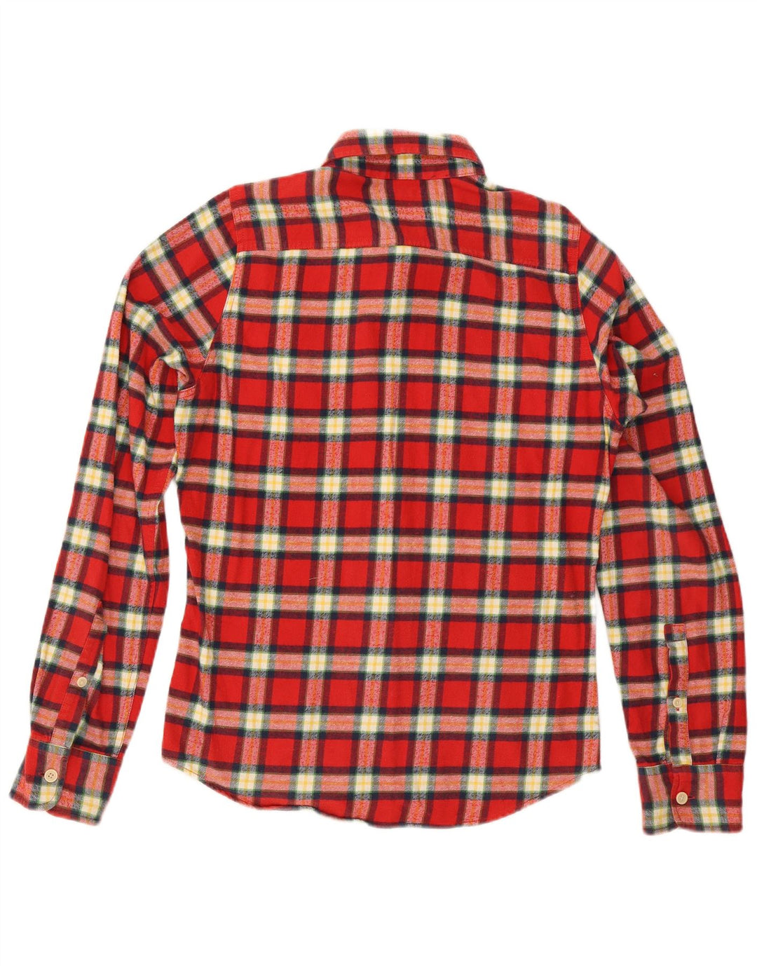 Camisa Hollister Hombre De Franela De Algodón A Cuadros Rojo Medio