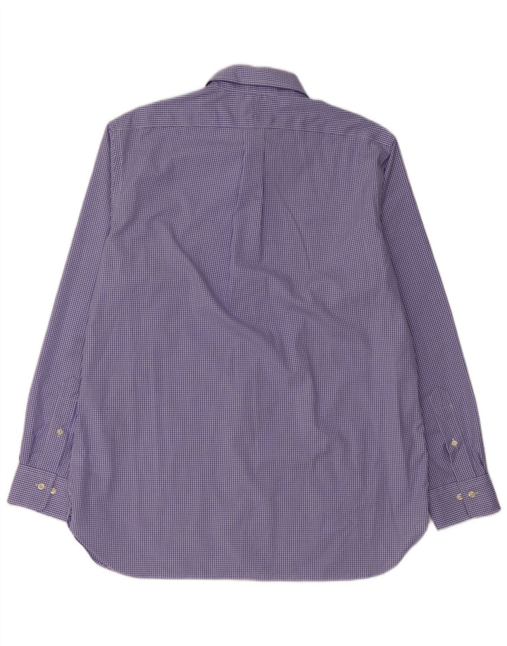 Ralph Lauren Camisa para hombre Talla 16 1/2 Grande Algodón a cuadros azul