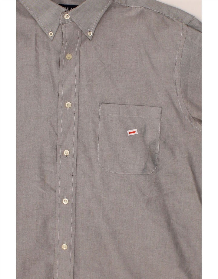CHAPS Mens Shirt Size 16 1/2 Large Grey Cotton Vintage Chaps and Second-Hand Chaps from Messina Hembry 