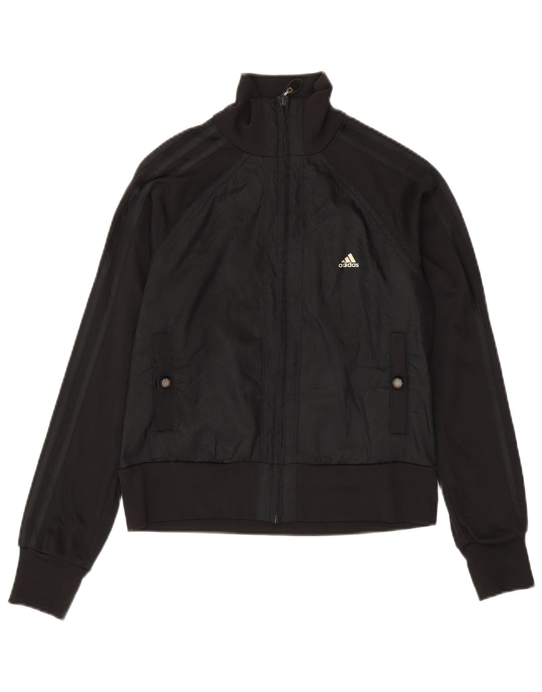 Adidas - Chaqueta de chándal para mujer, talla 40, talla mediana, color negro, poliamida